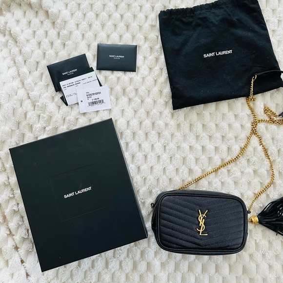 Saint Laurent Black Quilted Crossbody with Gold Chain - Picture 1 of 10